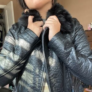 Reversible pleather jacket